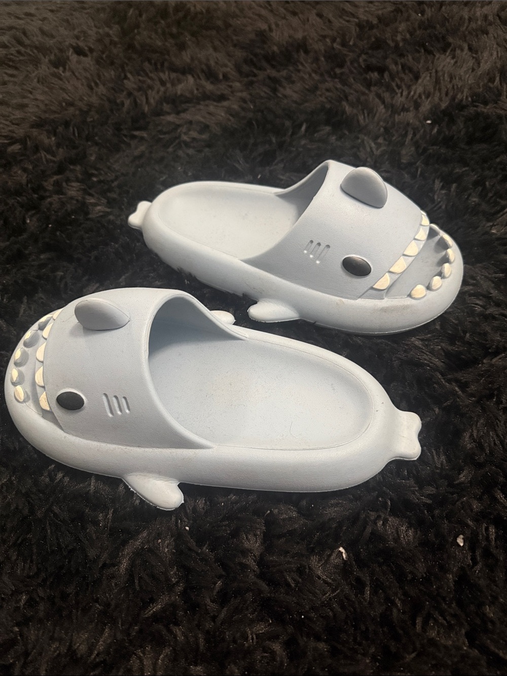 Kids Shark Slide Sandals - Light Blue